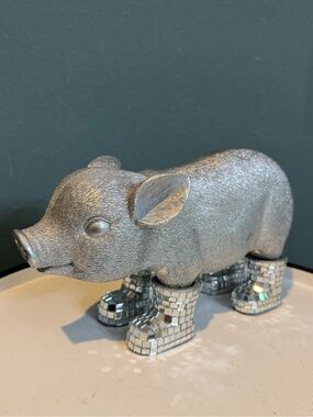 CB2 Disco Pig Decor - Pig with Mirror Boots